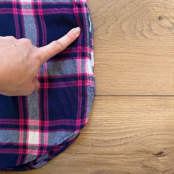 Rails Hunter Plaid Flannel Button Down Shirt Women’s Large Navy‎ Pink Rayon - Picture 11 of 11